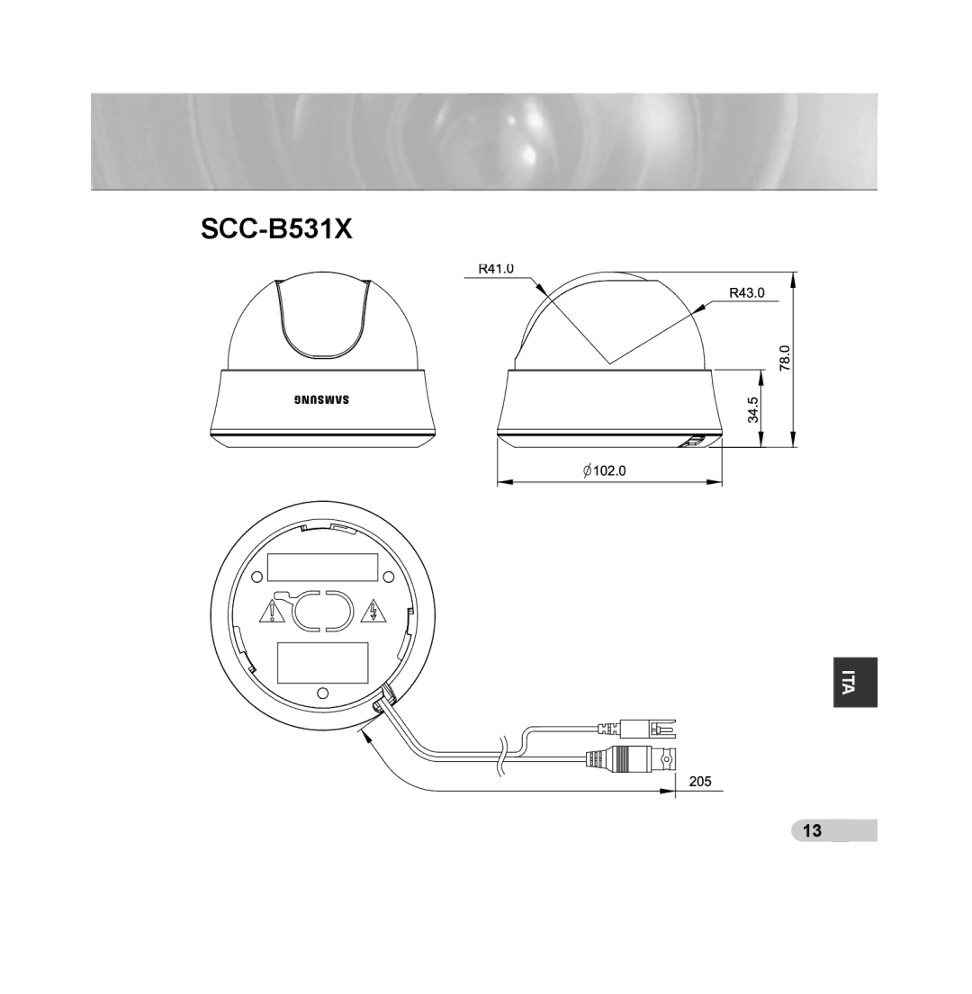 Samsung SCC-B5315BP, SCC-B5313P, SCC-B5315P, SCC-B5311P, SCC-B5311BP, SCC-B5313BP manual SCC-B531X 