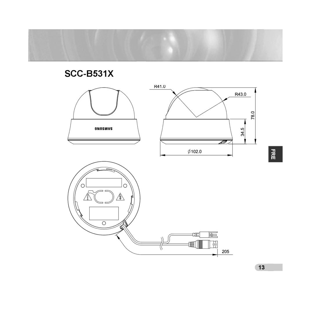 Samsung SCC-B5315BP, SCC-B5313P, SCC-B5315P, SCC-B5311P, SCC-B5311BP, SCC-B5313BP manual SCC-B531X 