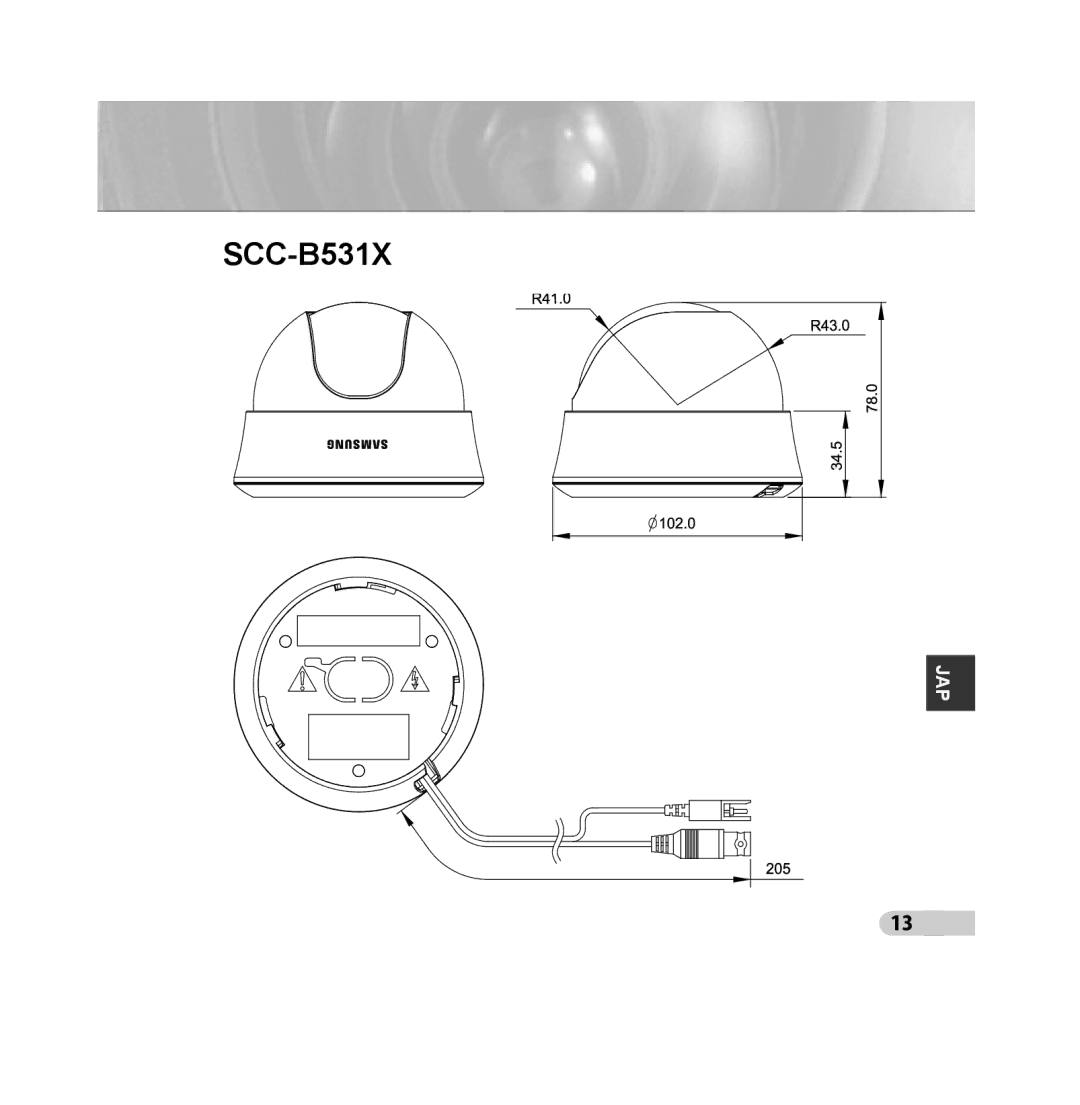 Samsung SCC-B5315BP, SCC-B5313P, SCC-B5315P, SCC-B5311P, SCC-B5311BP, SCC-B5313BP manual SCC-B531X 