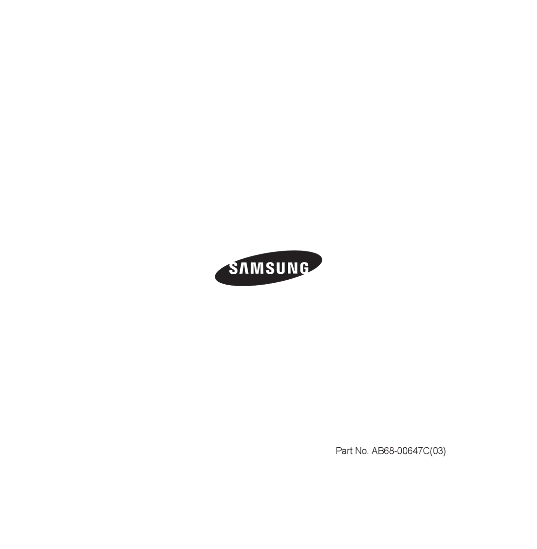 Samsung SCC-B5311P, SCC-B5313P, SCC-B5315P, SCC-B5315BP, SCC-B5311BP, SCC-B5313BP manual Part No. AB68-00647C03 