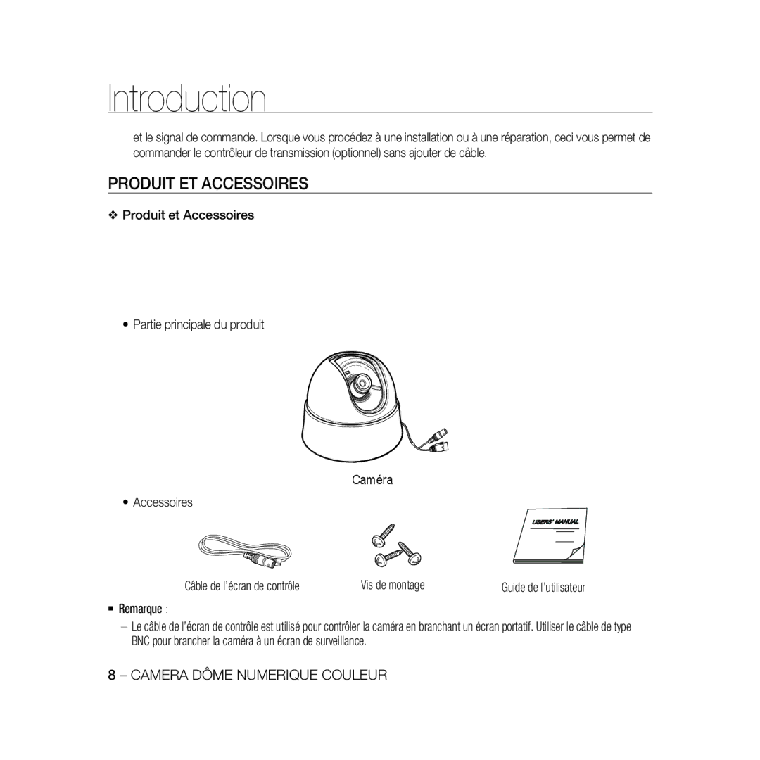 Samsung SCC-B5333BP, SCC-B5335P, SCC-B5335BP, SCC-B5331P, SCC-B5331BP, SCC-B5333P/CDM, SCC-B5331N Produit ET Accessoires 