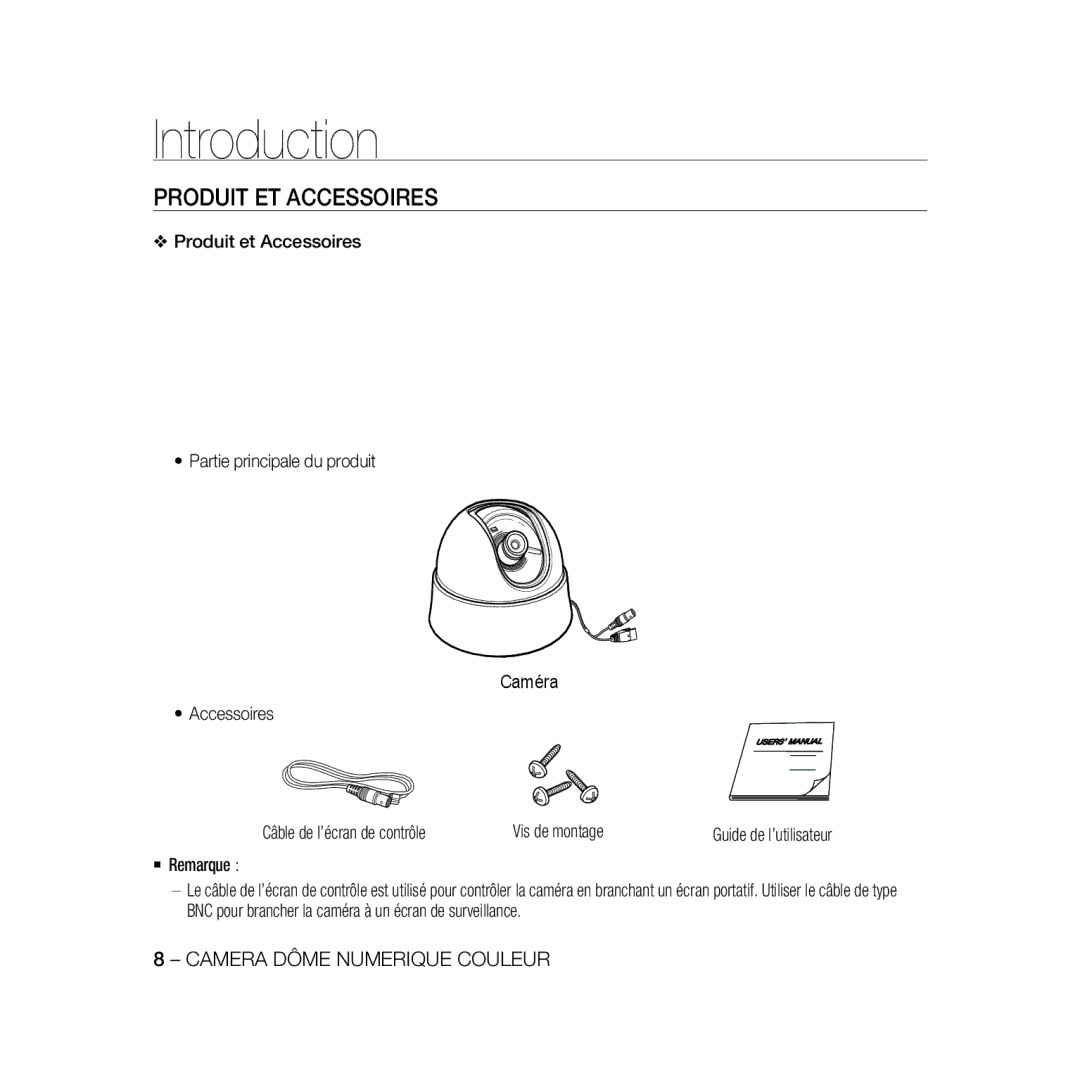 Samsung SCC-B5333BP, SCC-B5335P, SCC-B5335BP, SCC-B5331P, SCC-B5331BP, SCC-B5333P/CDM, SCC-B5331N Produit ET Accessoires 