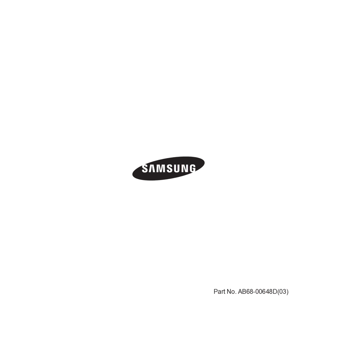 Samsung SCC-B5342P, SCC-B5343P manual Part No. AB68-00648D03 