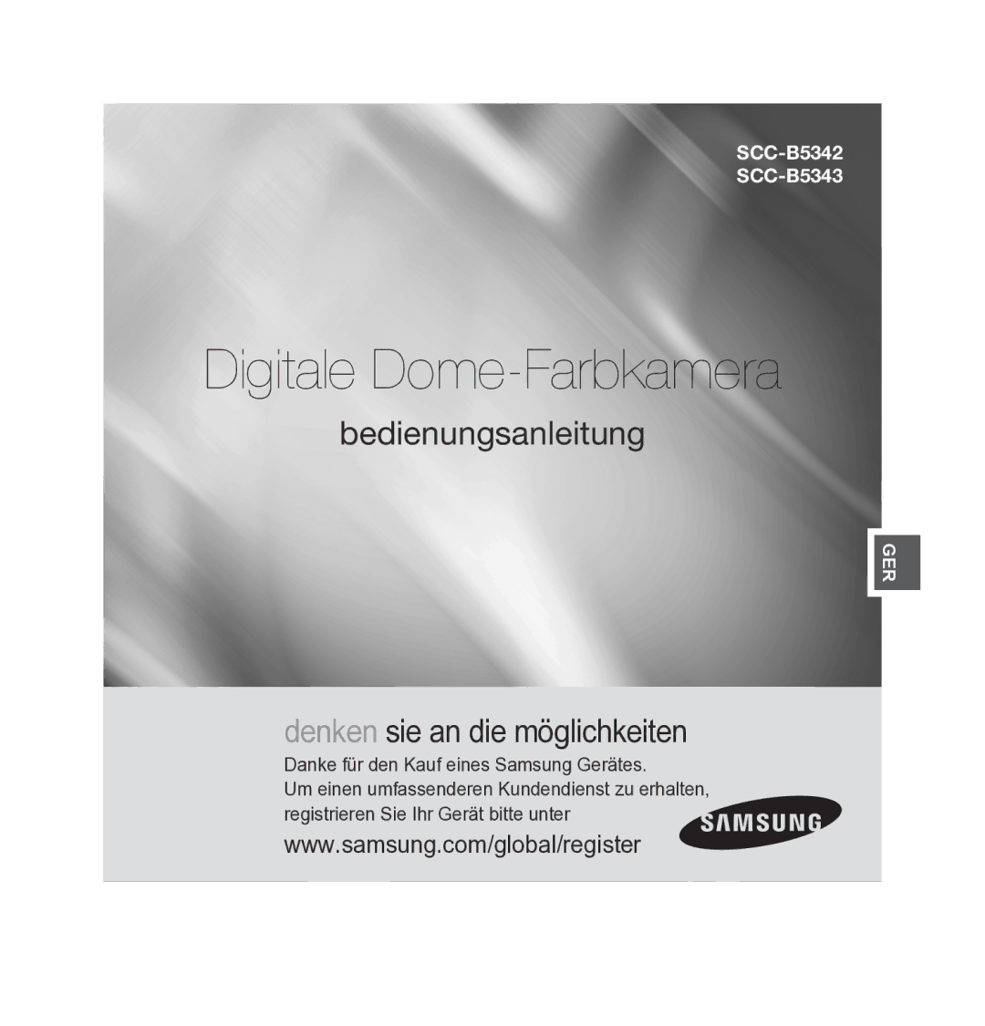 Samsung SCC-B5343P, SCC-B5342P manual Digitale Dome-Farbkamera 