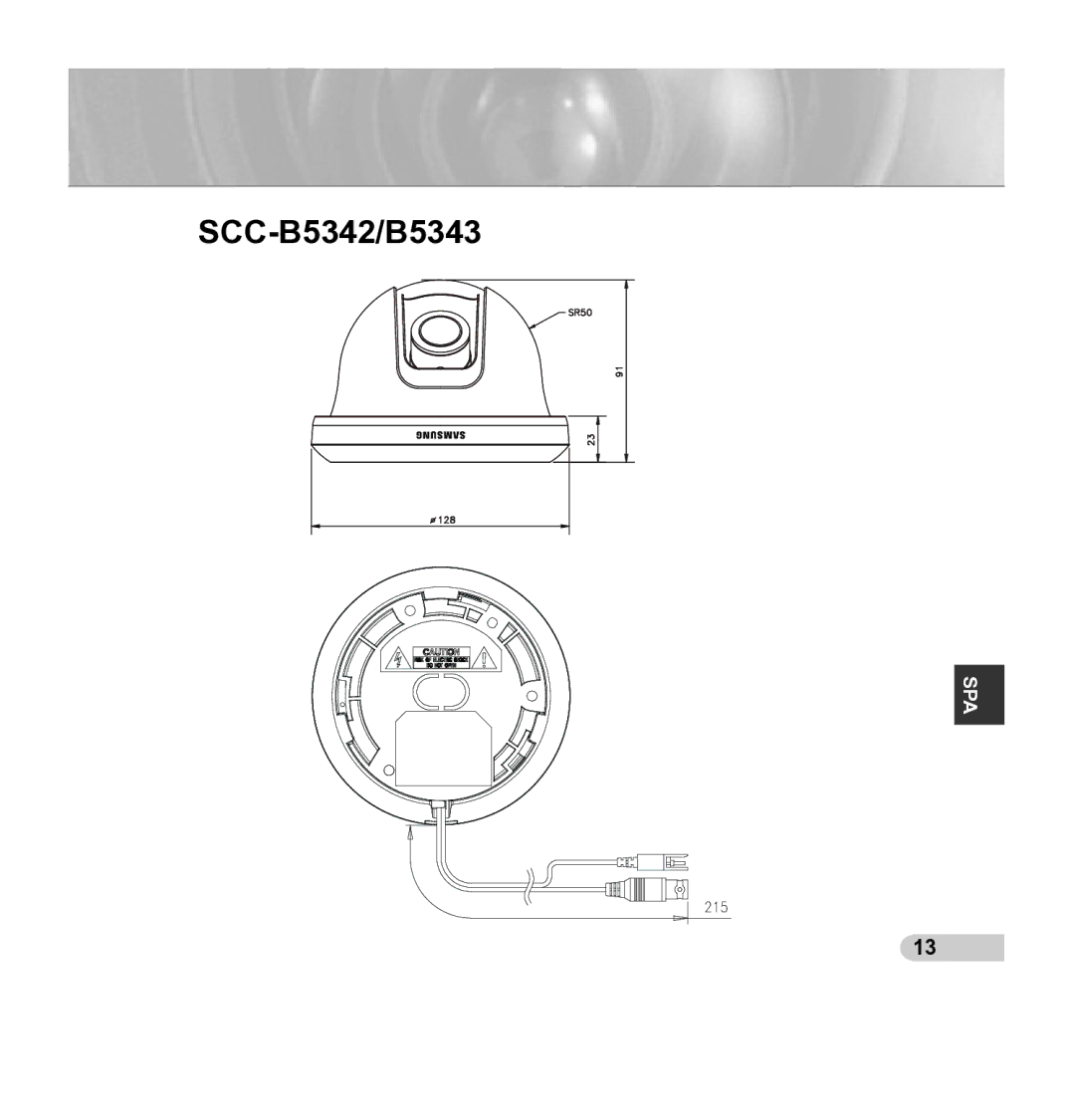 Samsung SCC-B5343P, SCC-B5342P manual SCC-B5342/B5343 