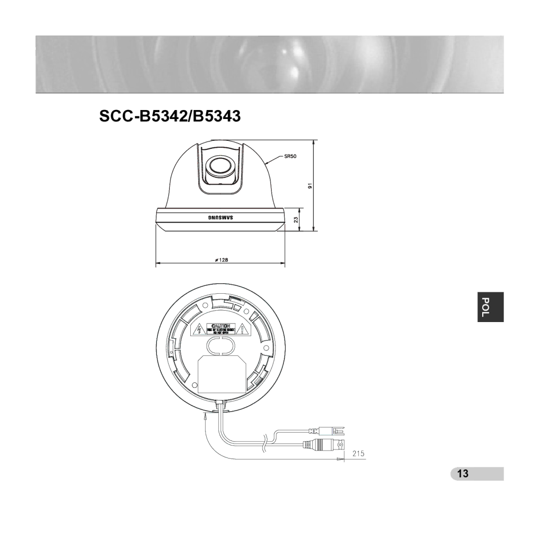 Samsung SCC-B5343P, SCC-B5342P manual SCC-B5342/B5343 