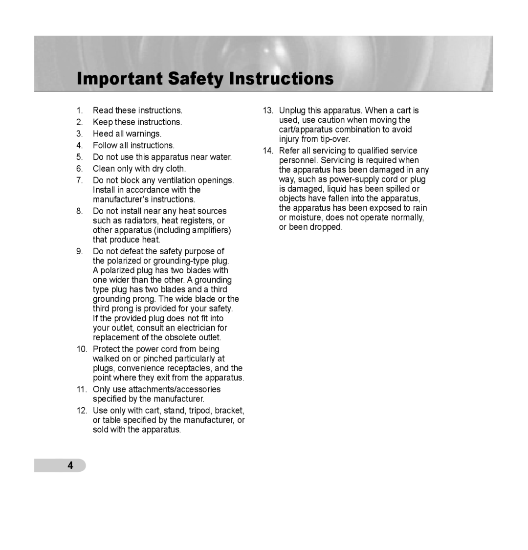 Samsung SCC-B5344, SCC-B5345 operating instructions Important Safety Instructions 