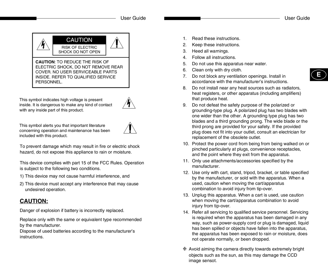 Samsung SCC-B5351(G)(P) manual User Guide 