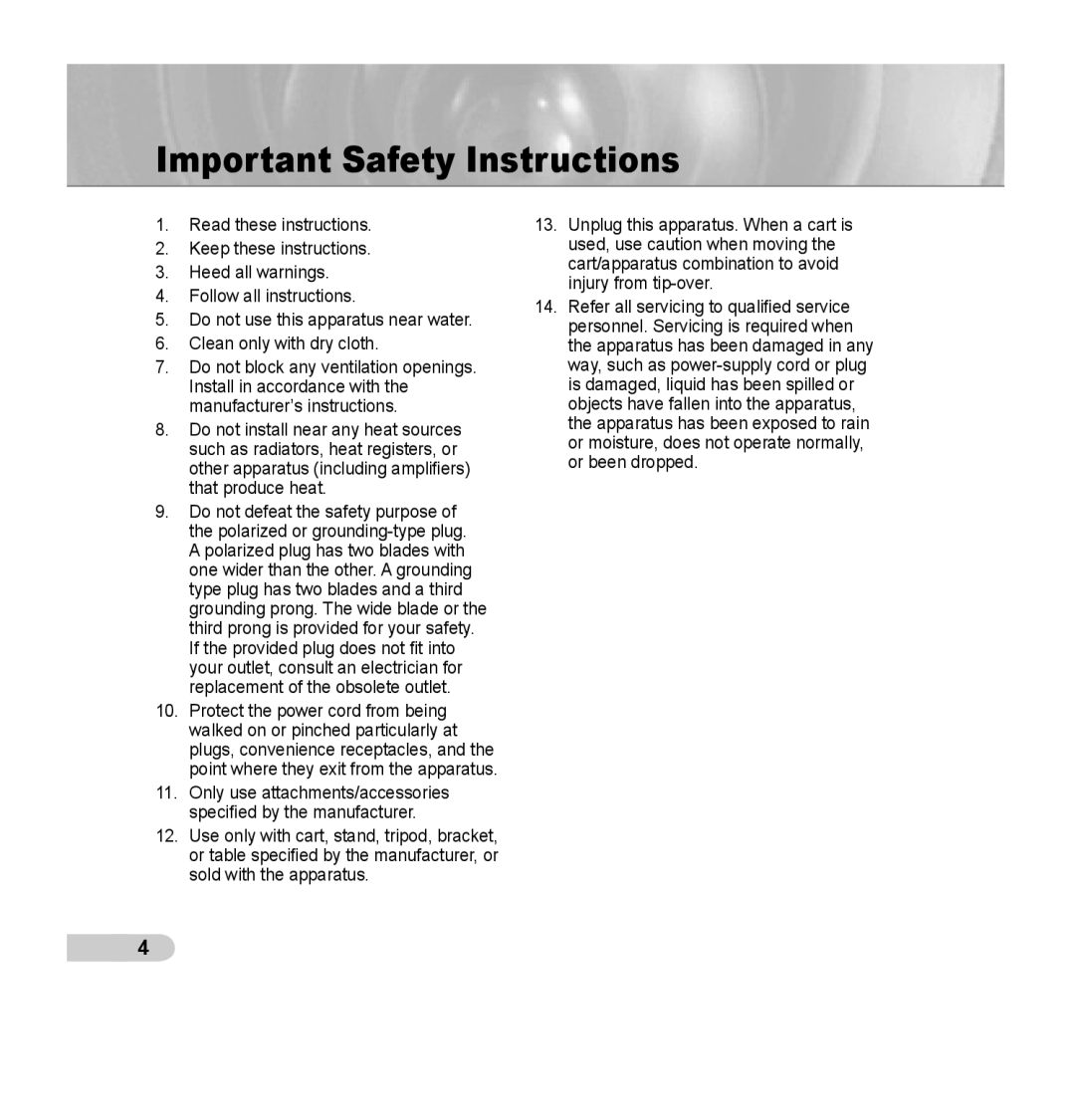 Samsung SCC-B5352P, SCC-B5353P, SCC-B5352SP, SCC-B5353SP manual Important Safety Instructions 