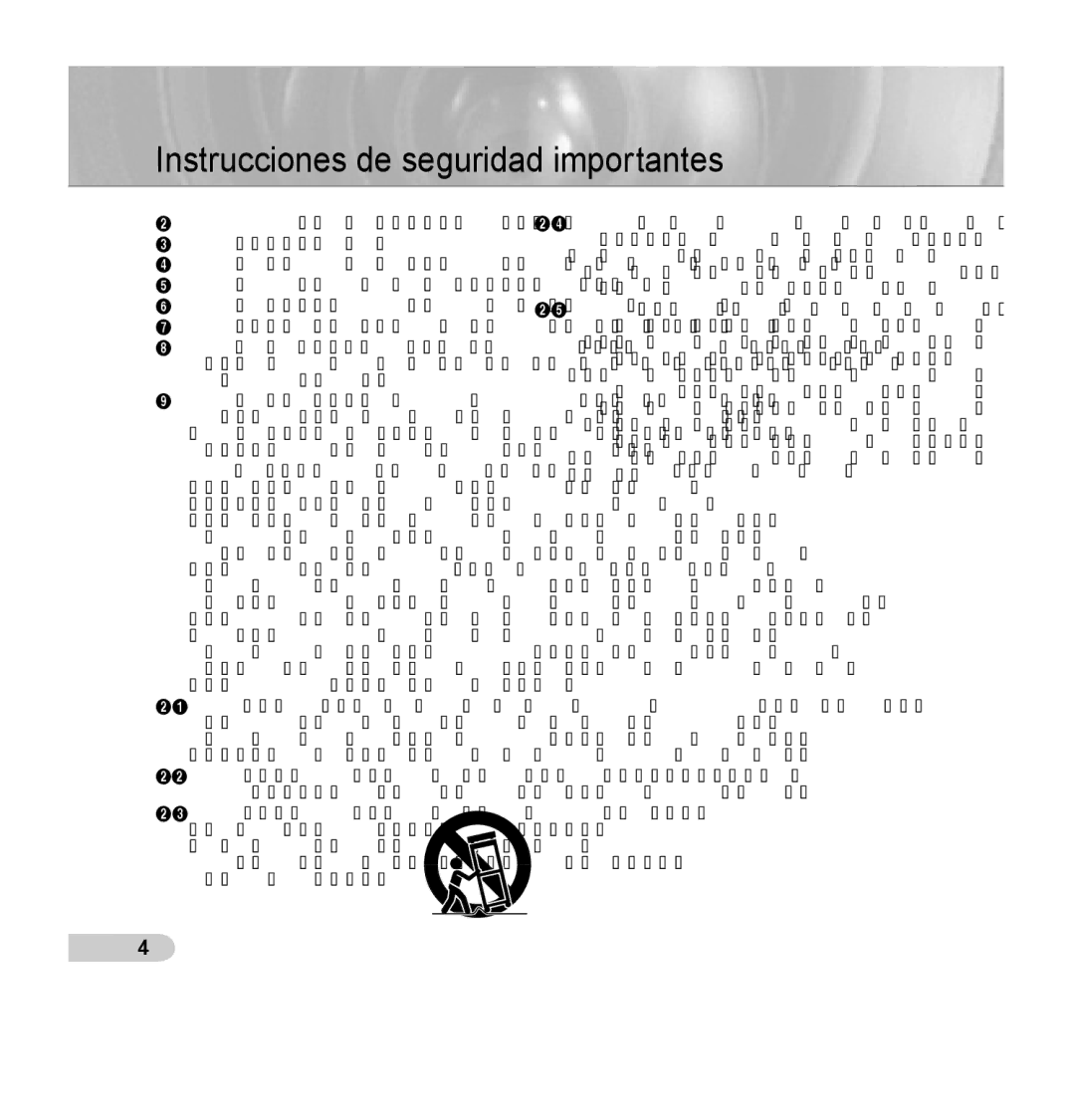 Samsung SCC-B5352SP, SCC-B5352P, SCC-B5353P, SCC-B5353SP manual Instrucciones de seguridad importantes 