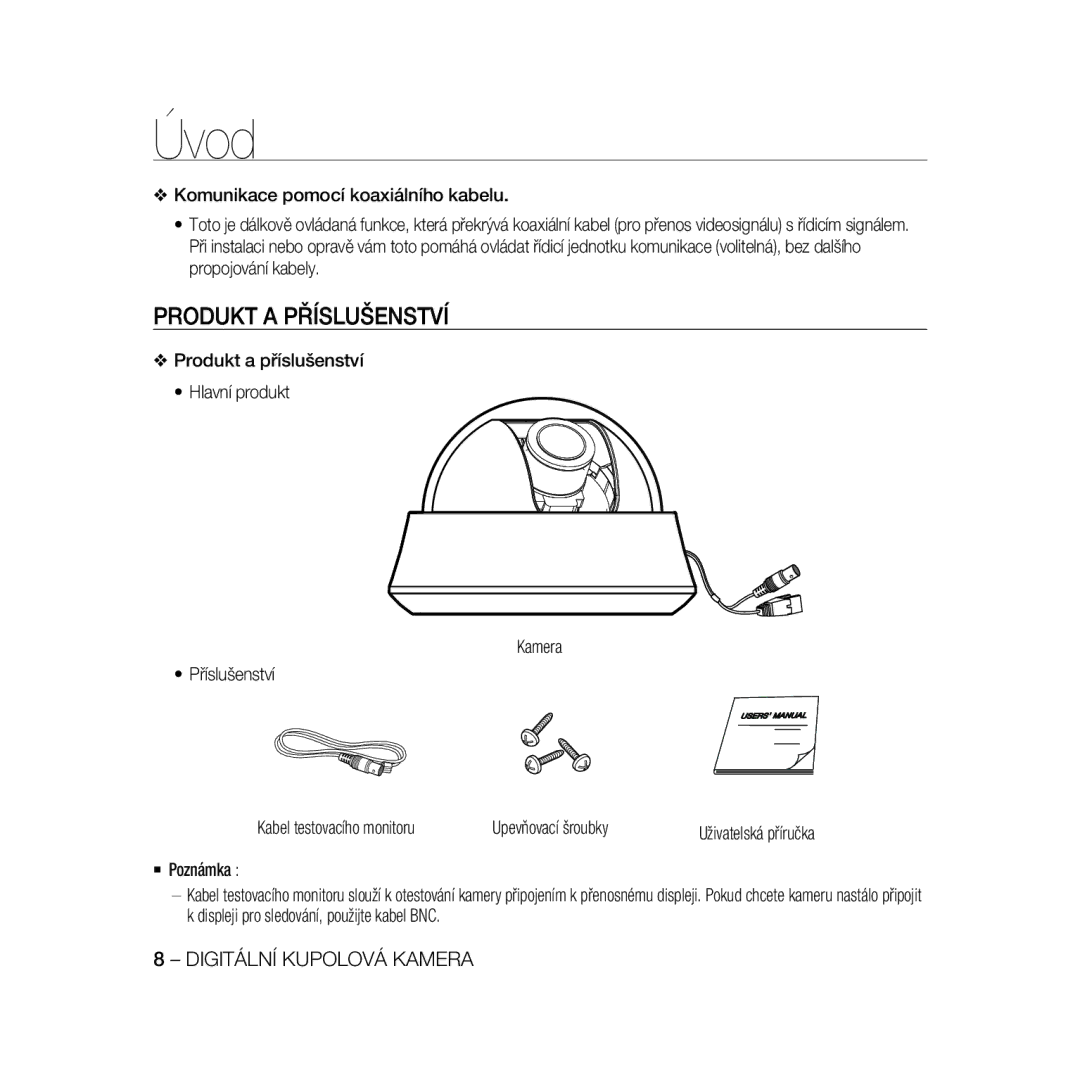 Samsung SCC-B5366P, SCC-B5368BP, SCC-B5368P, SCC-B5366BP manual Produkt a Příslušenství 