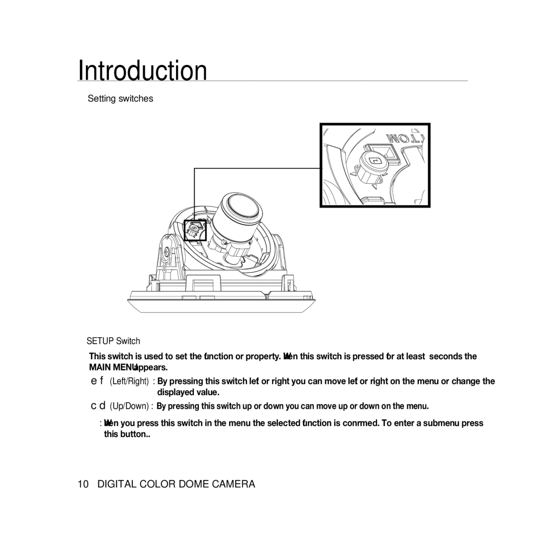 Samsung SCC-B5366P, SCC-B5368BP, SCC-B5368P, SCC-B5366BP manual Introduction 