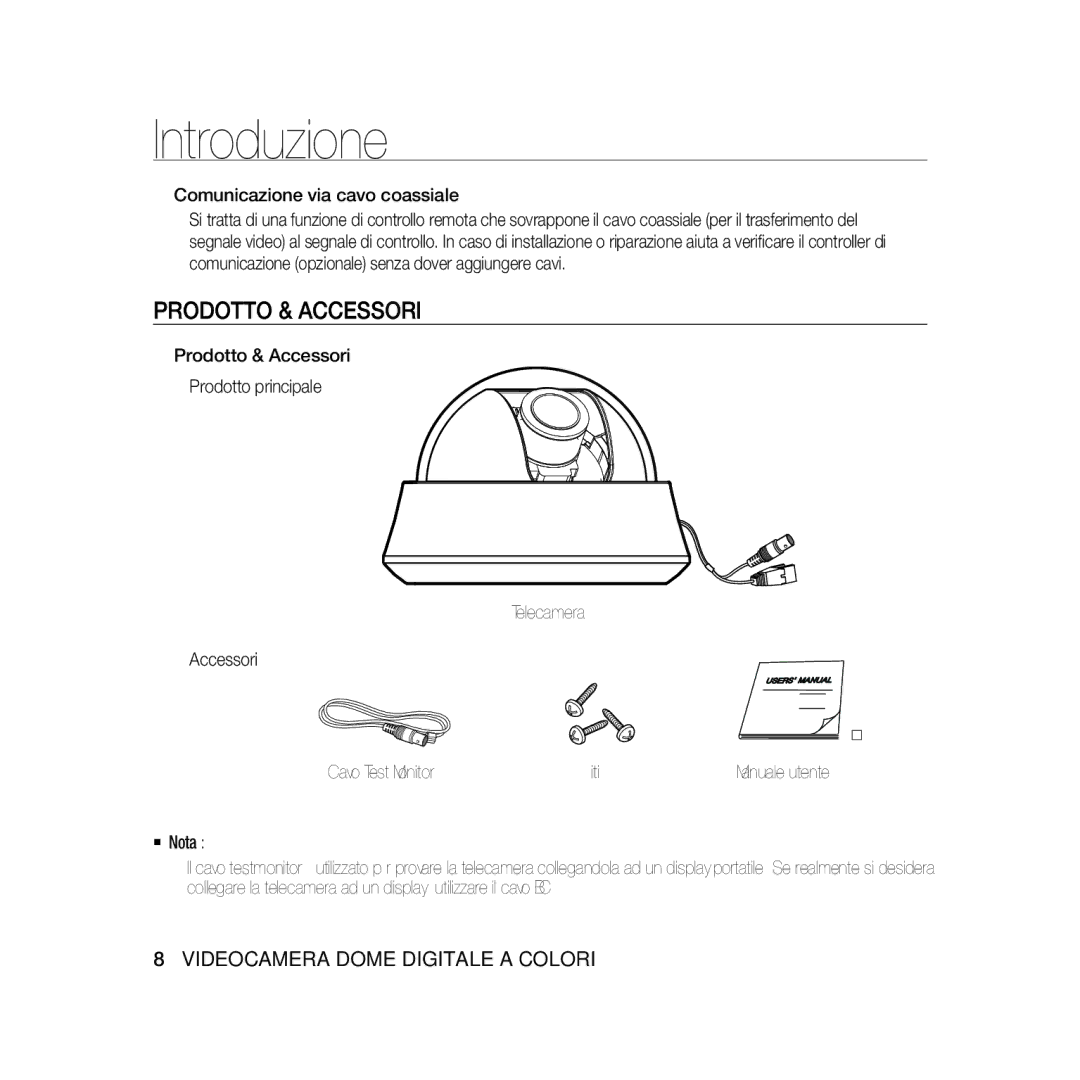 Samsung SCC-B5366P, SCC-B5368BP, SCC-B5368P, SCC-B5366BP manual Prodotto & Accessori 