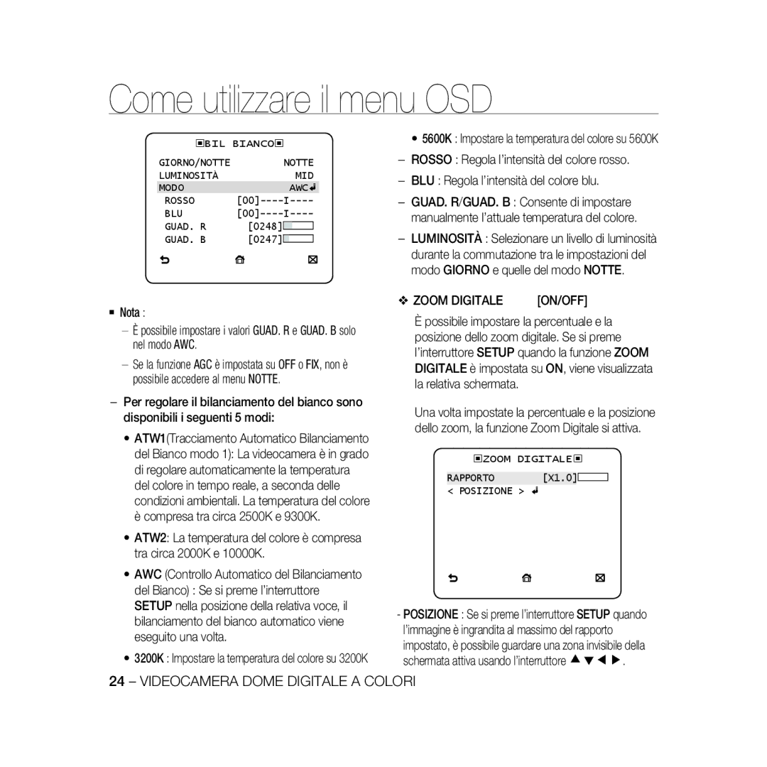 Samsung SCC-B5366P, SCC-B5368BP, SCC-B5368P, SCC-B5366BP manual Zoom Digitale, ‹ZOOM Digitale ‹, Rapporto 