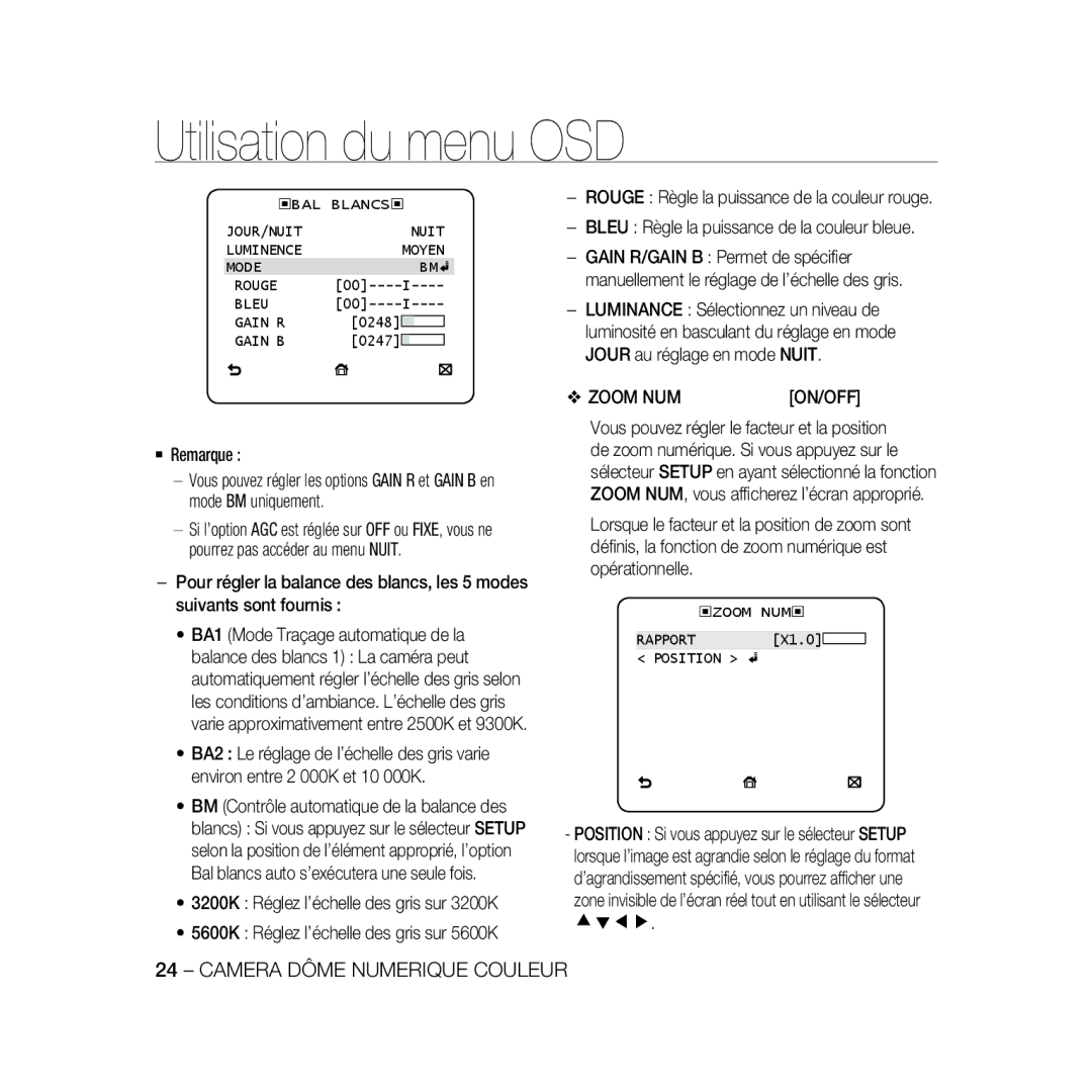 Samsung SCC-B5366P, SCC-B5368BP, SCC-B5368P, SCC-B5366BP manual Zoom NUM, ‹Zoom Num ‹ 