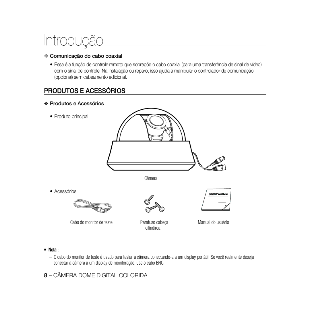 Samsung SCC-B5366P, SCC-B5368BP, SCC-B5368P, SCC-B5366BP manual Produtos E Acessórios 