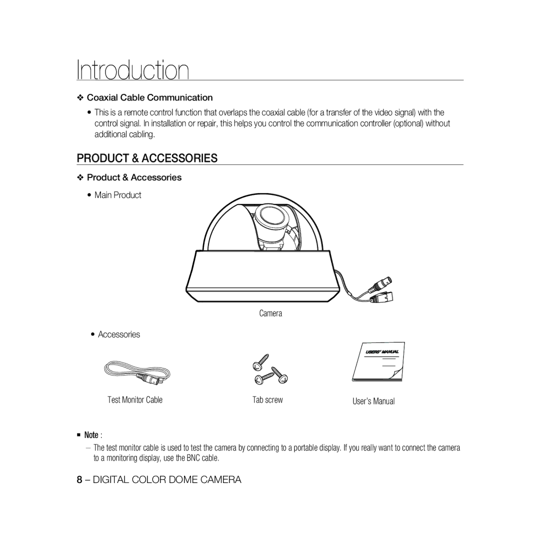 Samsung SCC-B5368BP, SCC-B5368P, SCC-B5366P, SCC-B5366BP manual Product & Accessories 