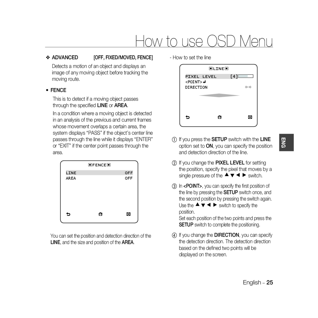 Samsung SCC-B5368P, SCC-B5368BP, SCC-B5366P, SCC-B5366BP manual How to use OSD Menu, Advanced 