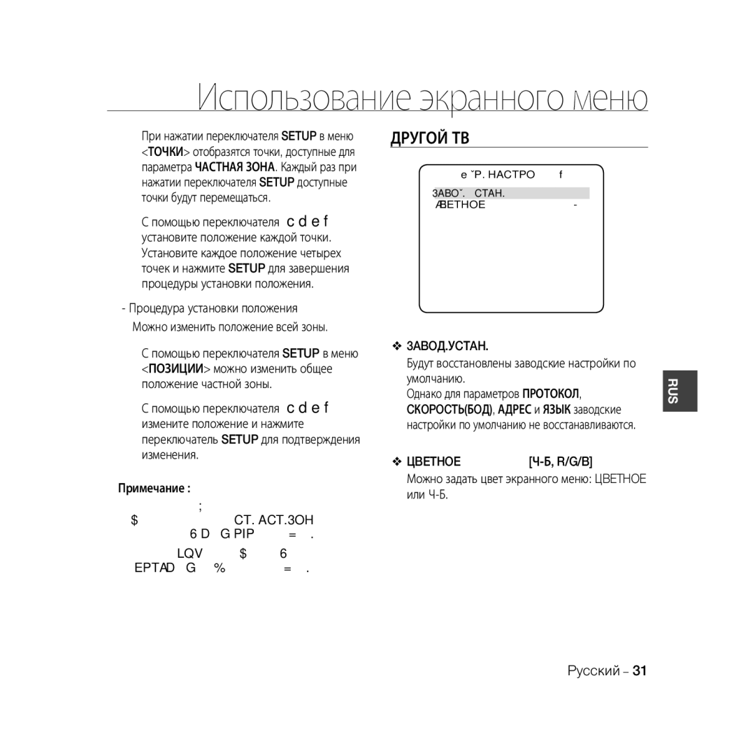 Samsung SCC-B5369P, SCC-B5367P manual Другой ТВ, 3ABOД.УCTAH, Цbethoe 