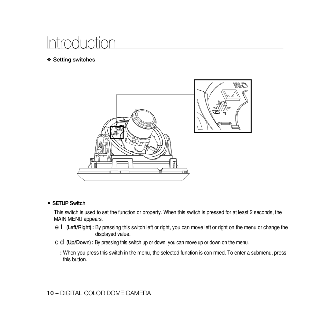 Samsung SCC-B5369P, SCC-B5367P manual Introduction 