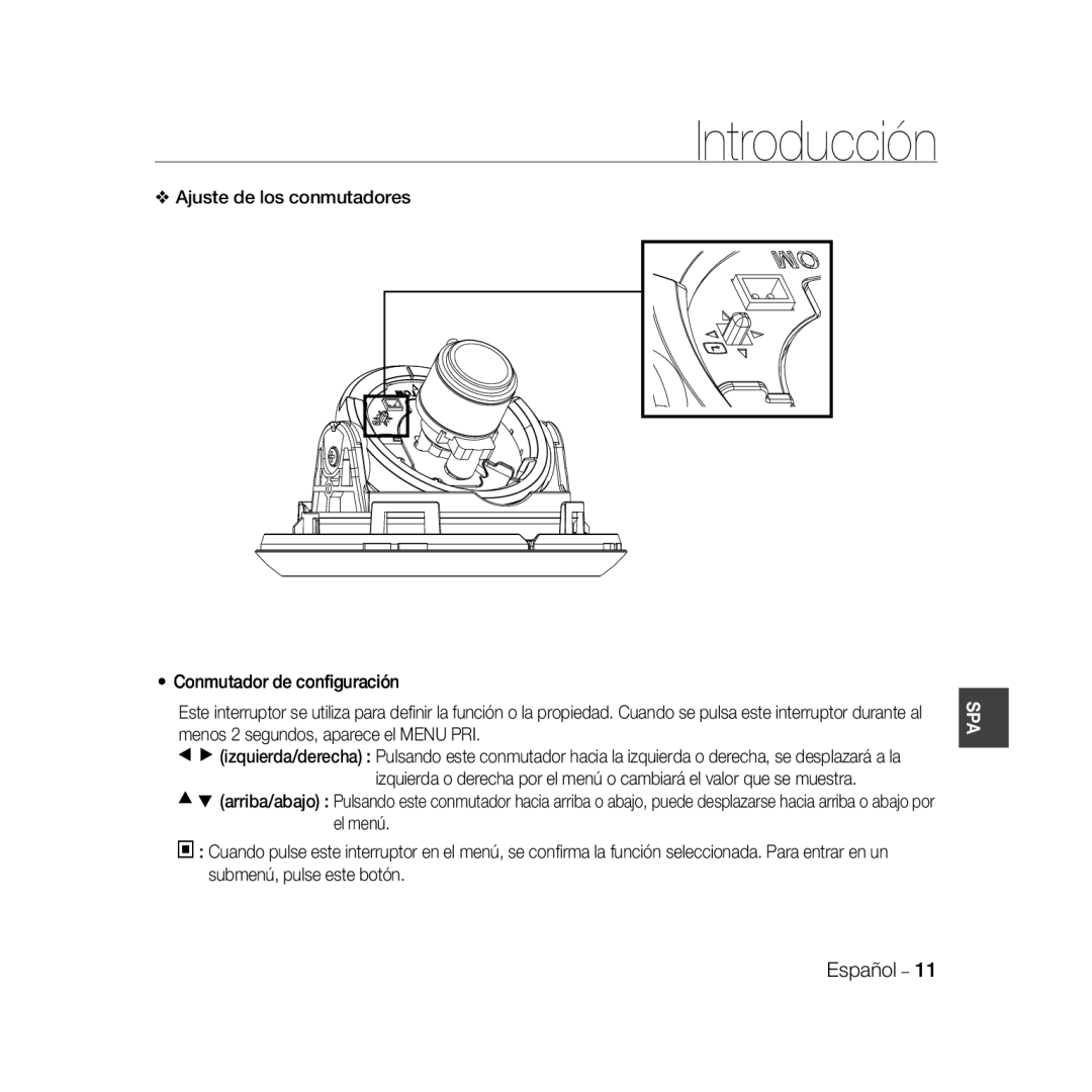 Samsung SCC-B5369P, SCC-B5367P manual Introducción, Ajuste de los conmutadores 