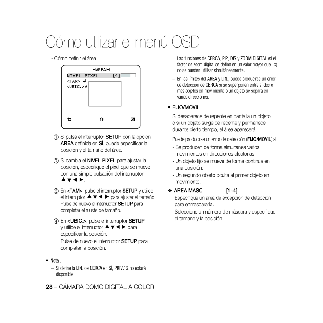 Samsung SCC-B5367P, SCC-B5369P manual Cómo utilizar el menú OSD, cdef, 28 - CÁMARA DOMO DIGITAL A COLOR 