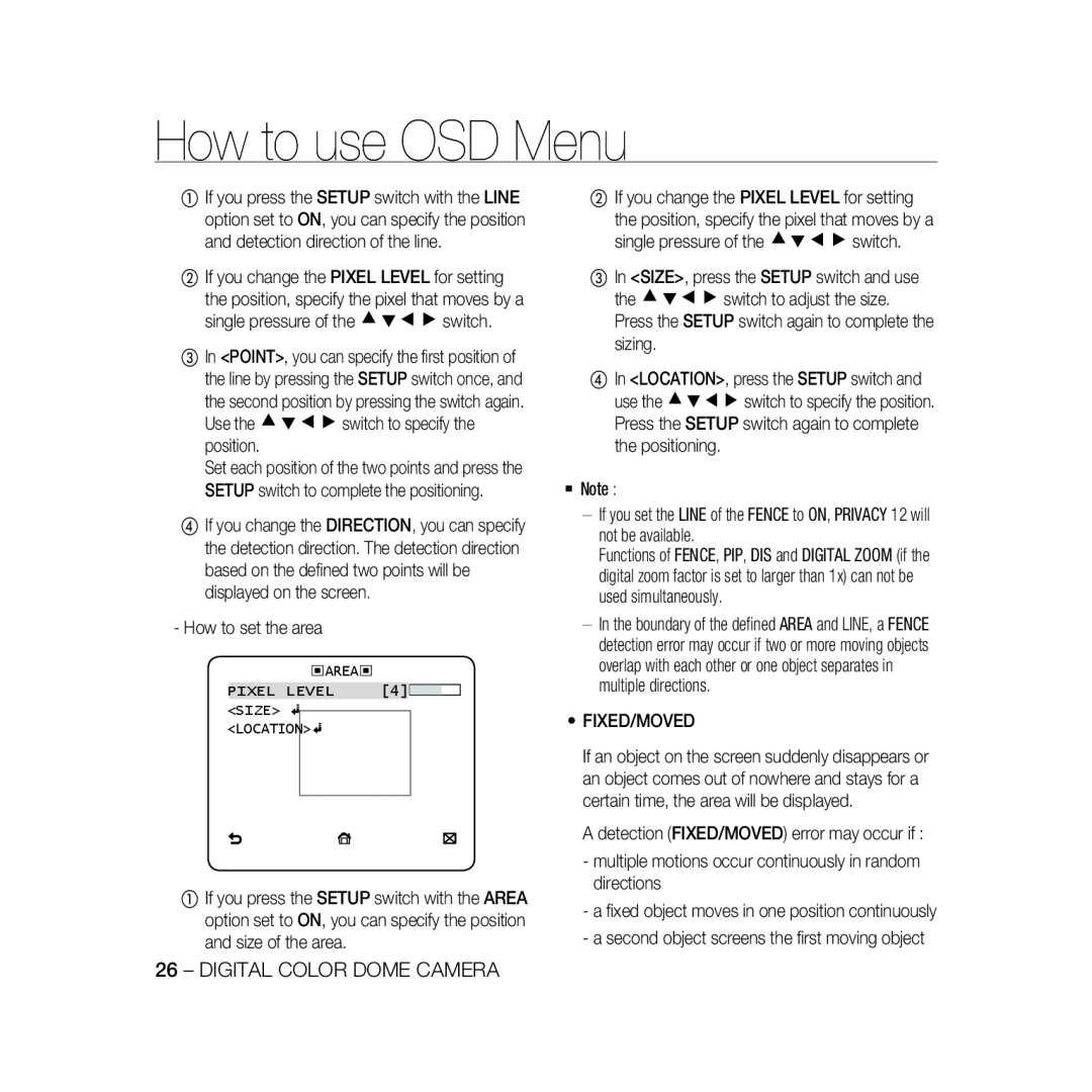 Samsung SCC-B5369P, SCC-B5367P manual How to use OSD Menu, Digital Color Dome Camera, Location 
