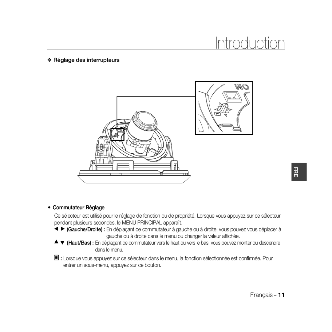 Samsung SCC-B5369P, SCC-B5367P manual Introduction, Réglage des interrupteurs 