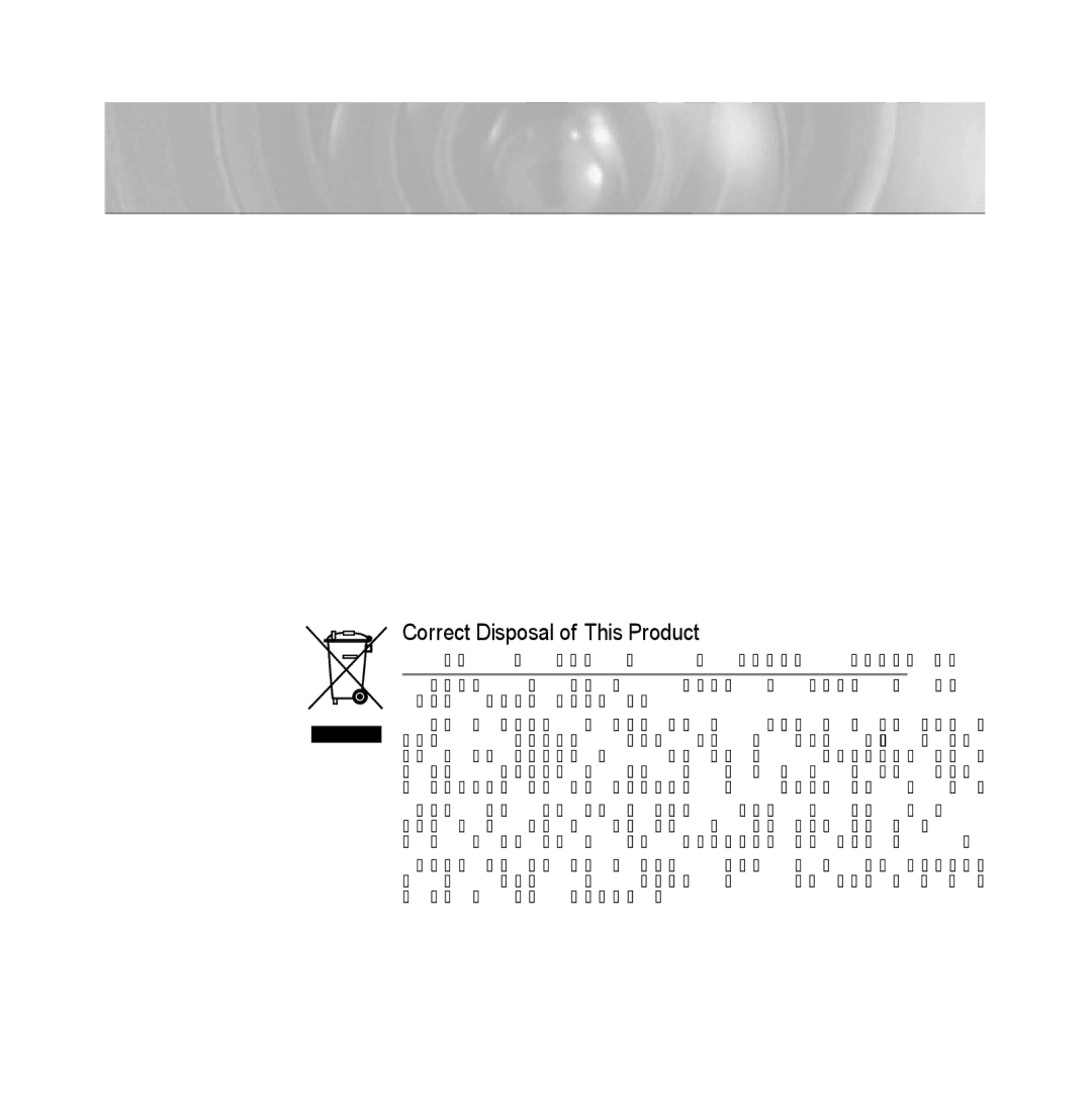 Samsung SCC-B5392P, SCC-B5393P manual Correct Disposal of This Product 