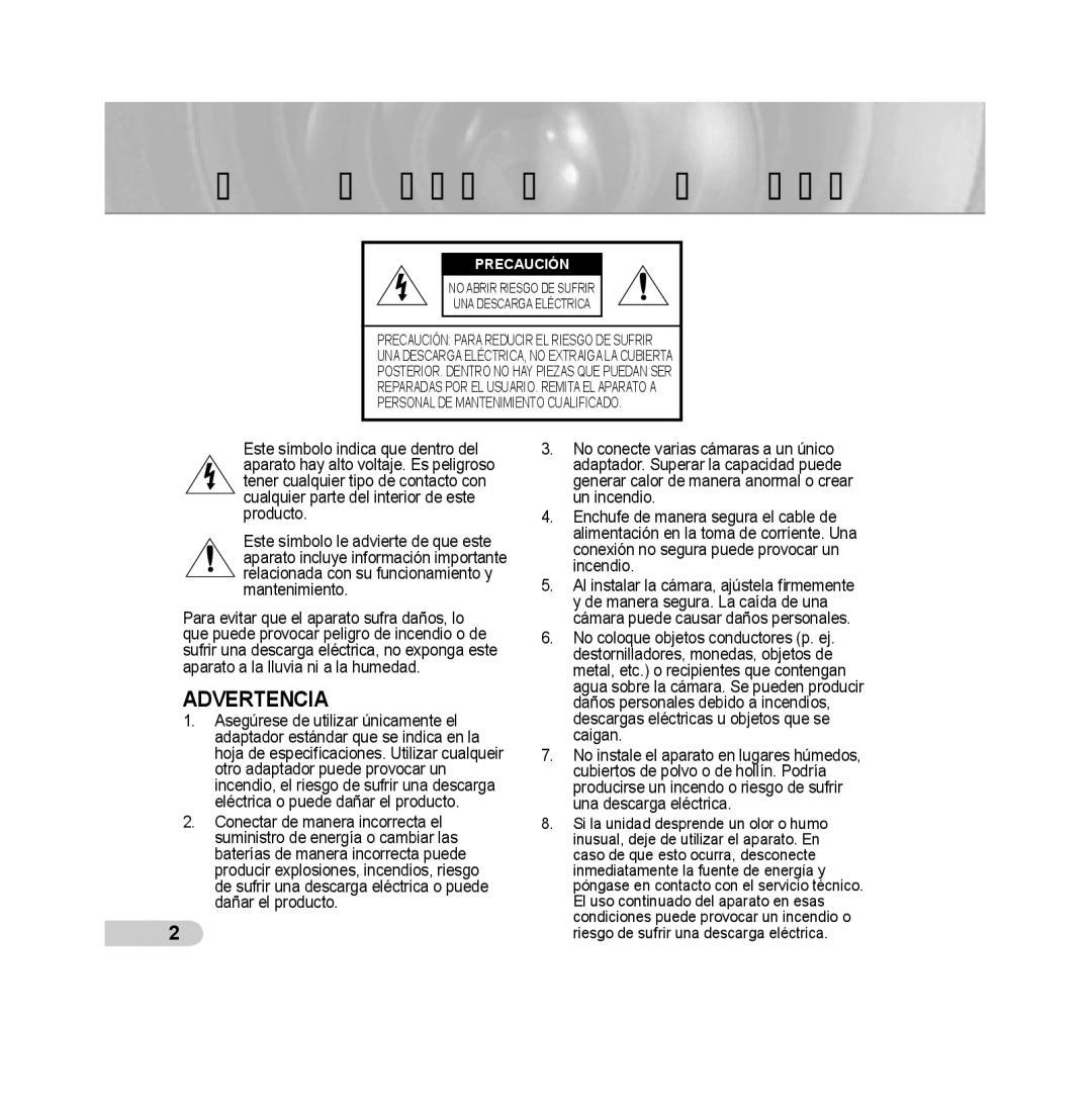 Samsung SCC-B5393P, SCC-B5392P manual Precauciones de seguridad, Precaución 