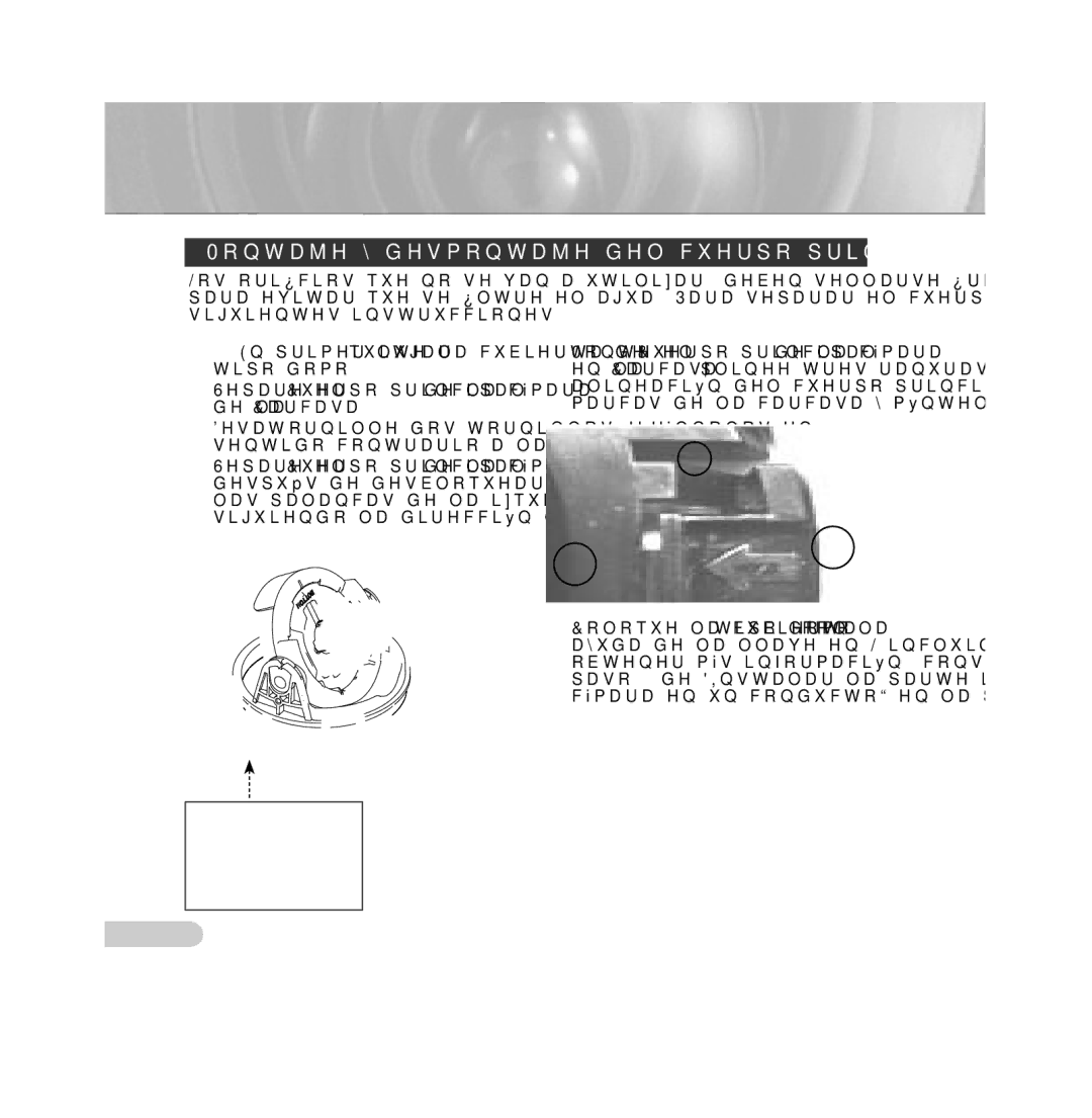 Samsung SCC-B5393P, SCC-B5392P manual Montaje y desmontaje del cuerpo principal de la carcasa 