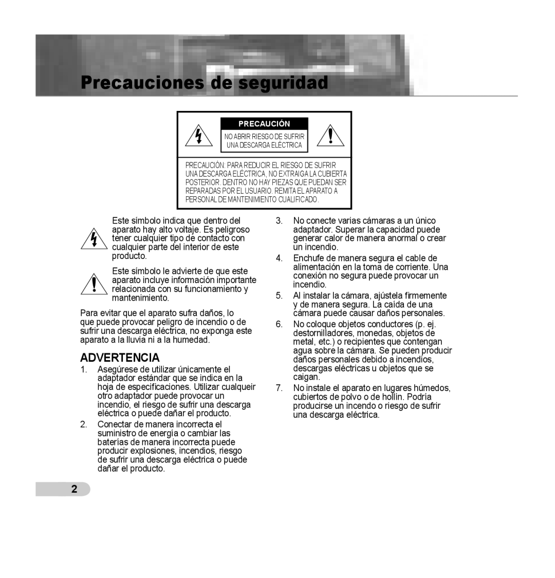 Samsung SCC-B5393P, SCC-B5392P manual Precauciones de seguridad, Precaución 