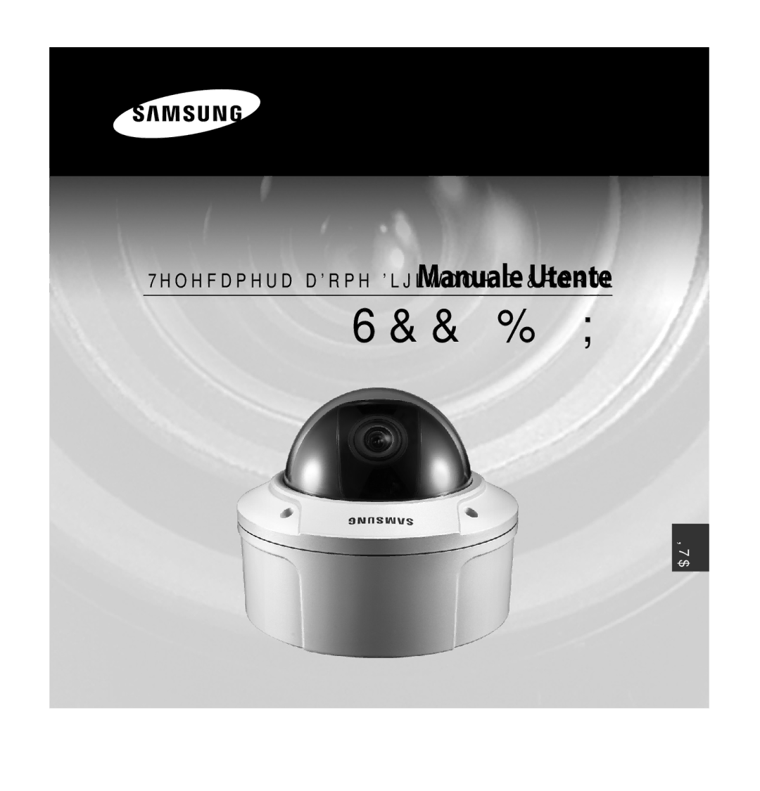 Samsung SCC-B5392P, SCC-B5393P manual Telecamera aDome Digitale a Colori Manuale Utente 