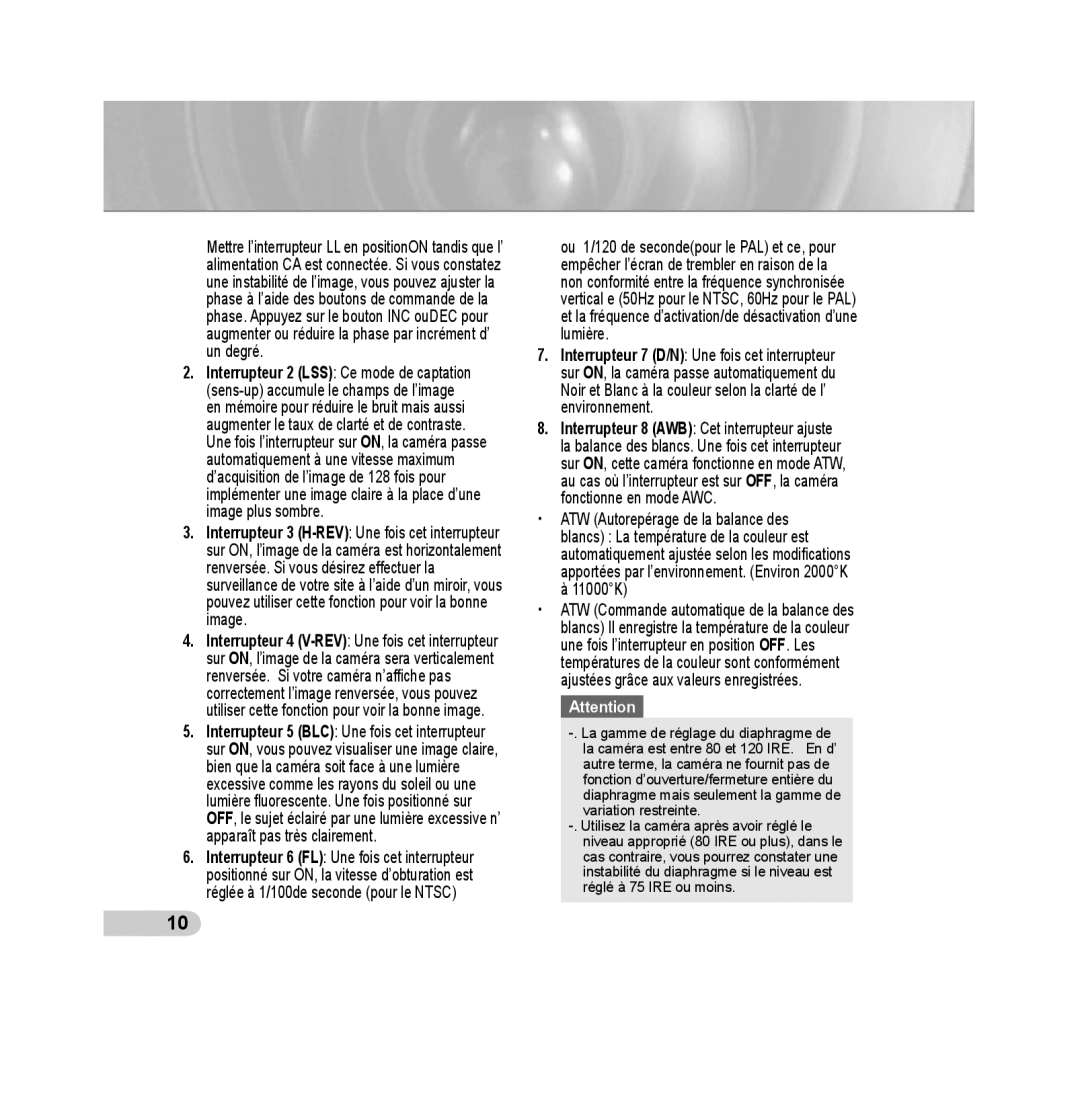 Samsung SCC-B5393P, SCC-B5392P manual 