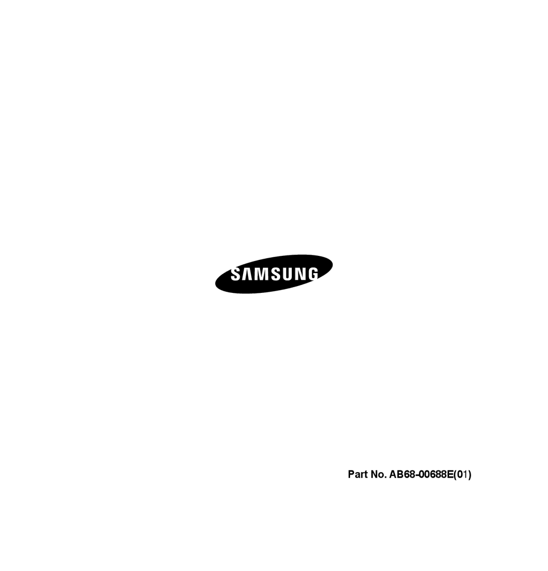 Samsung SCC-B5394P, SCC-B5395P, SCC-B5395N manual Part No. AB68-00688E01 