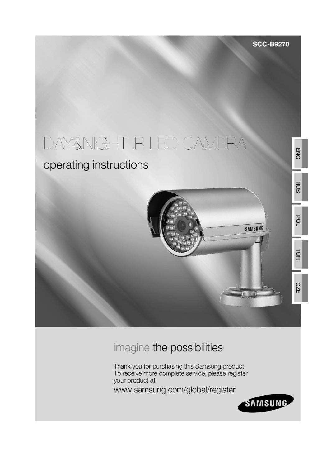 Samsung SCC-B9270 operating instructions DAY&NIGHT IR LED Camera 