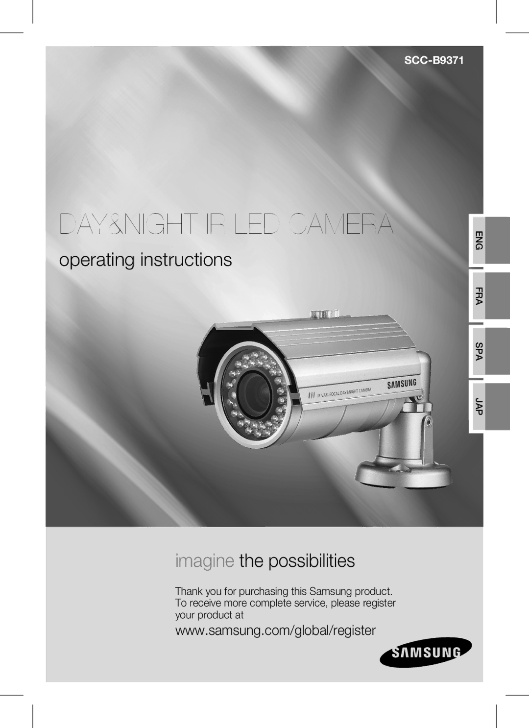 Samsung SCC-B9371 operating instructions DAY&NIGHT IR LED Camera 