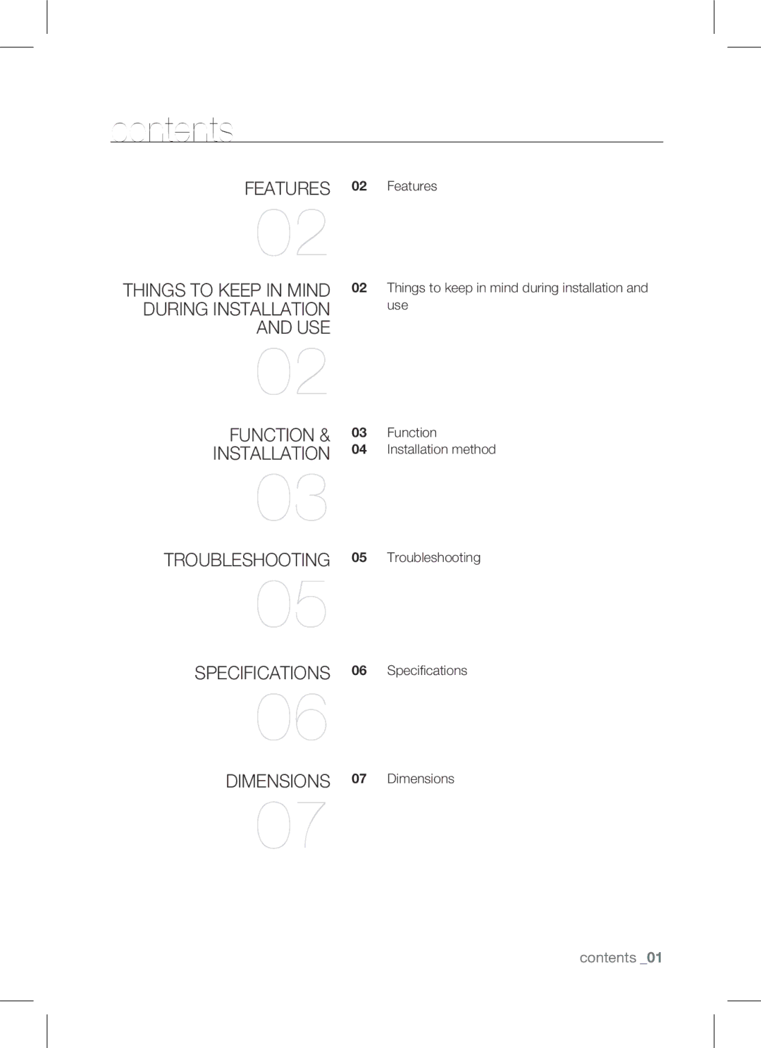 Samsung SCC-B9371 operating instructions Contents 