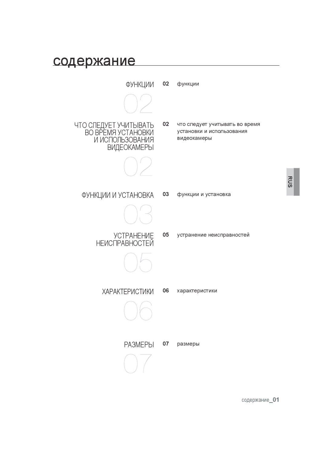 Samsung SCC-B9372P manual Содержание 