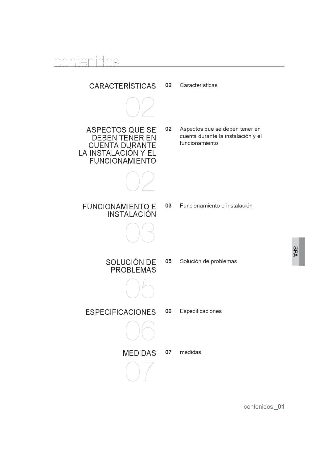 Samsung SCC-B9372P manual Contenidos, Funcionamiento 