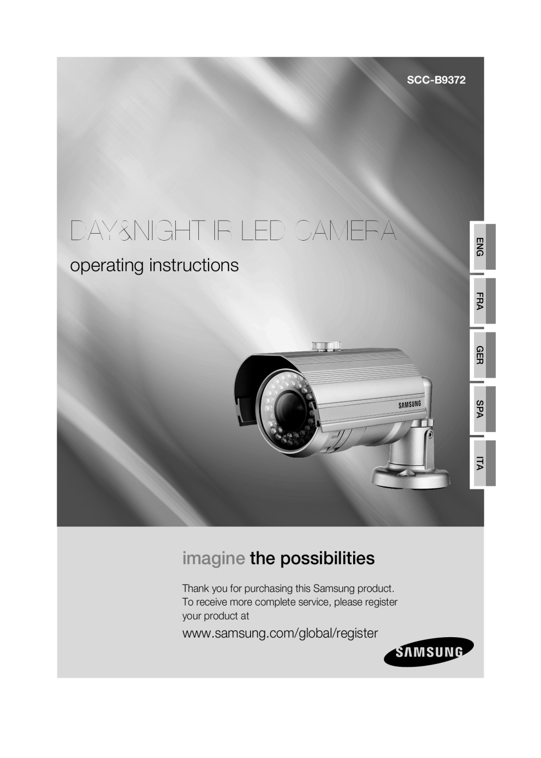 Samsung SCC-B9372P manual Day&Night Ir Led Camera, operating instructions, imagine the possibilities 