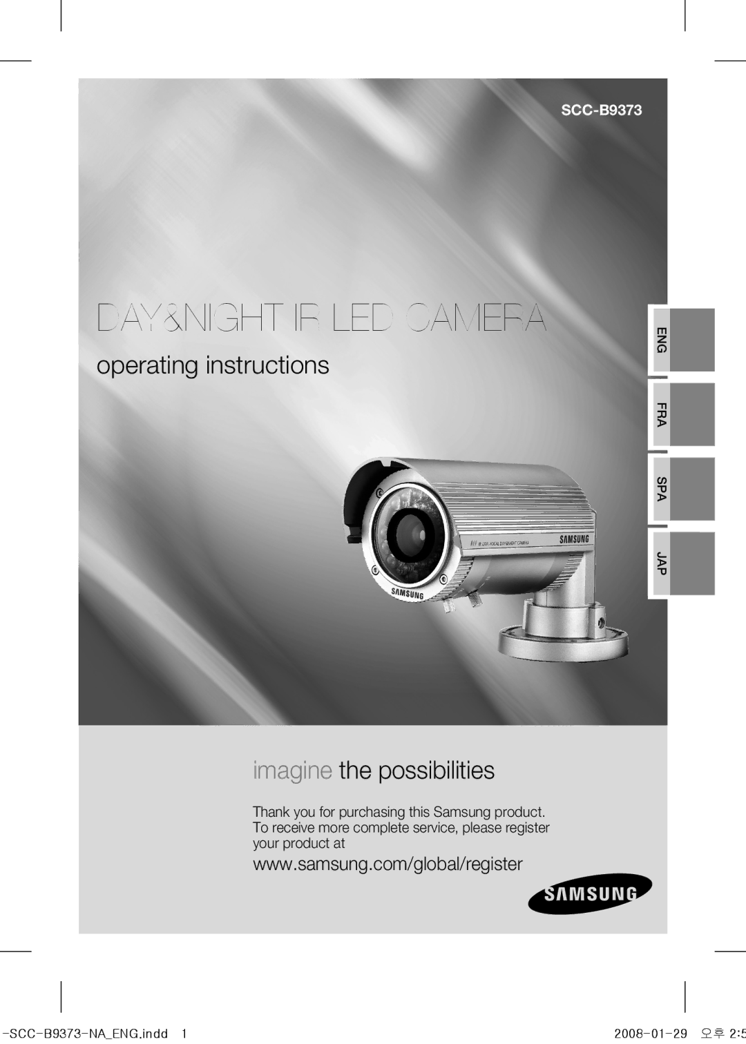 Samsung SCC-B9373 operating instructions DAY&NIGHT IR LED Camera 