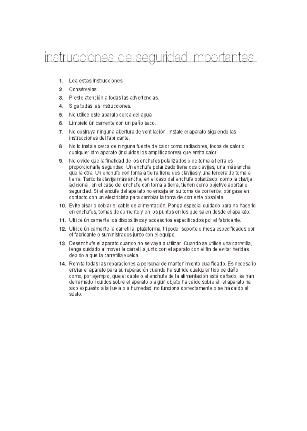 Samsung SCC-B9373P, SCC-B9373CP, SCC-B9373CN manual Instrucciones de seguridad importantes 