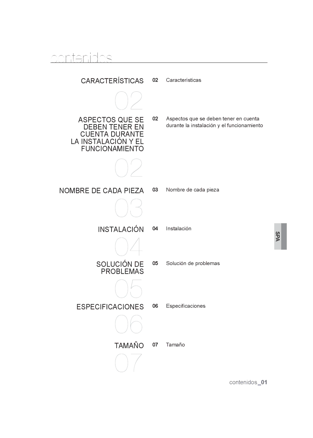 Samsung SCC-B9373CN, SCC-B9373CP, SCC-B9373P manual Contenidos, Especificaciones 