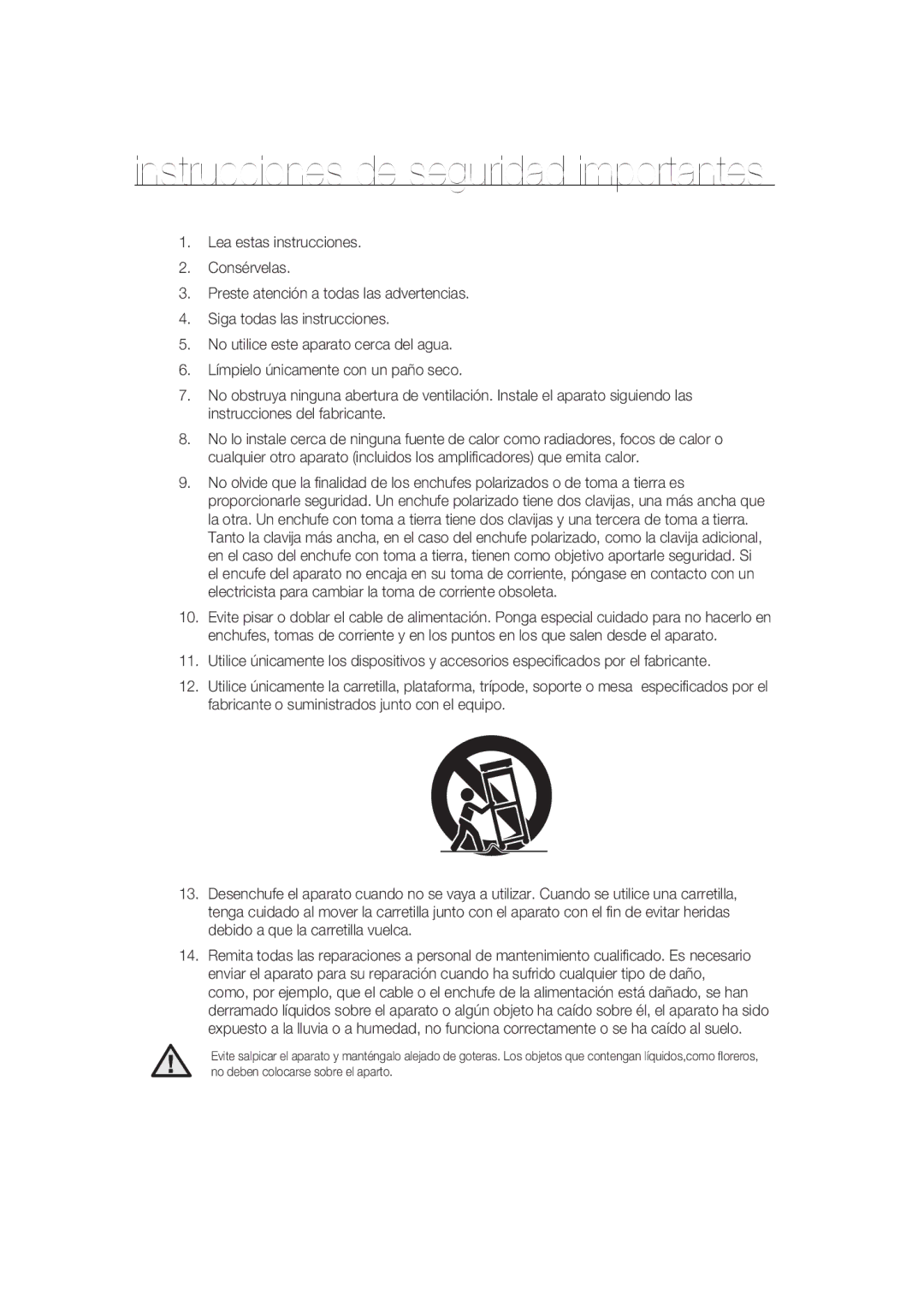 Samsung SCC-B9373P, SCC-B9373CP, SCC-B9373CN manual Instrucciones de seguridad importantes 