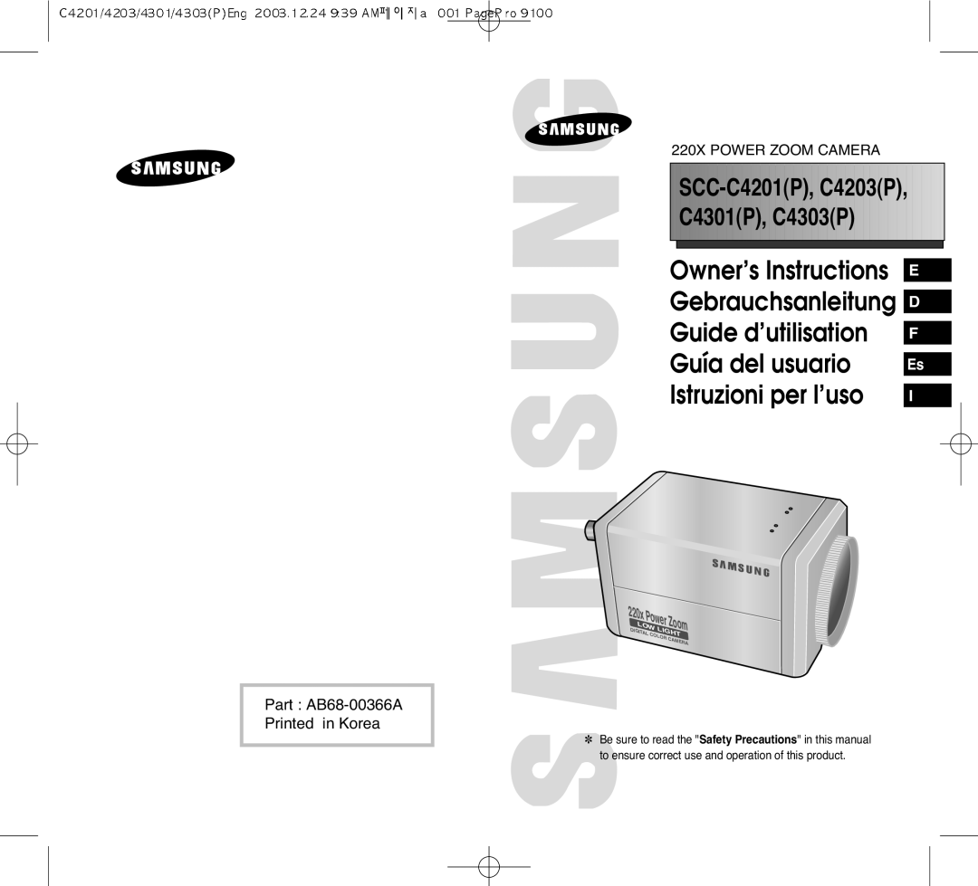 Samsung C4301(P), SCC-C4201(P), C4303(P), C4203(P) manual SCC-C4201P, C4203P C4301P, C4303P 