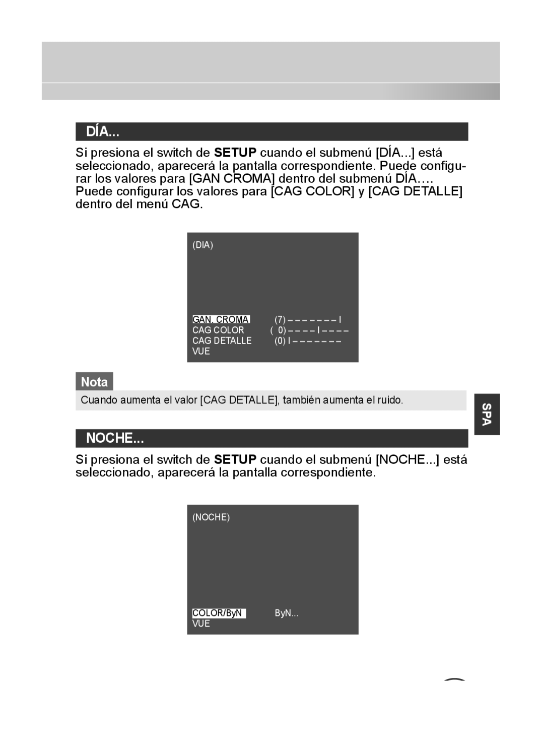 Samsung SCC-C4335P, SCC-C4333P, SCC-C4233P, SCC-C4235P manual Día, Noche 