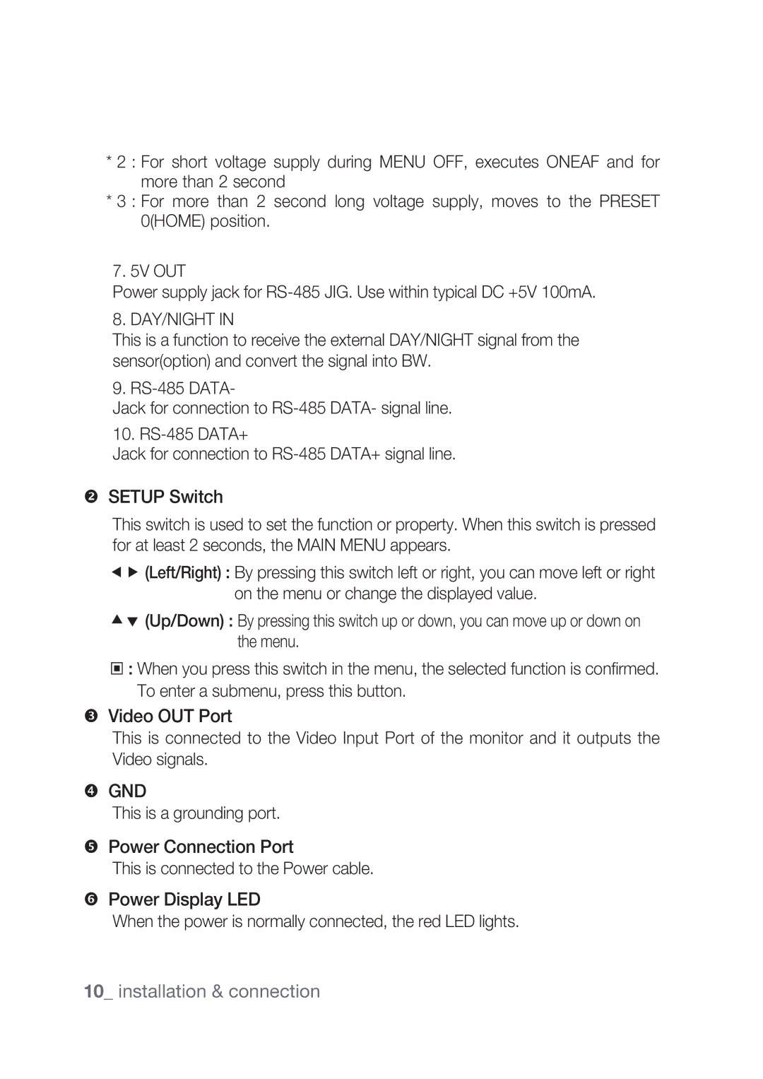 Samsung SCC-C4239P, SCC-C4237P manual Installation & connection, Day/Night 