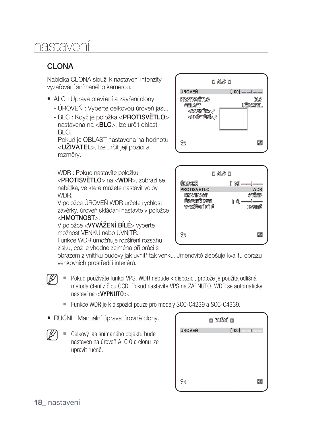 Samsung SCC-C4237P, SCC-C4239P manual Clona, Wdr, Hmotnost 