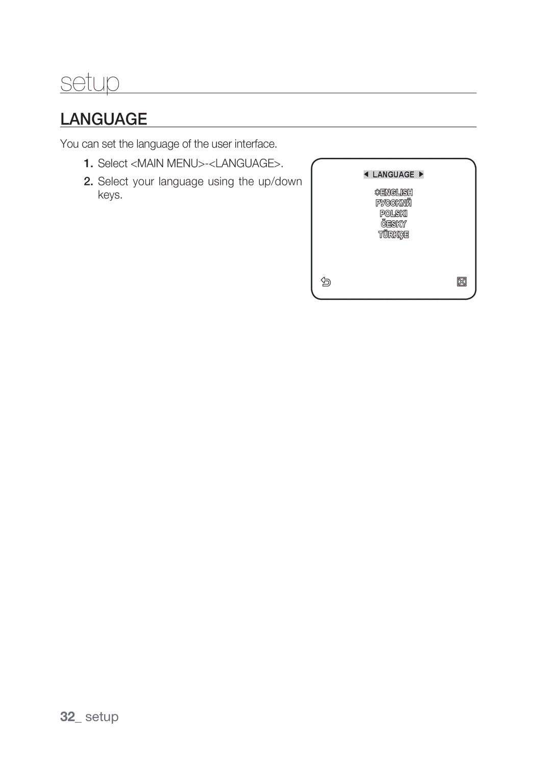 Samsung SCC-C4239P, SCC-C4237P manual Language 